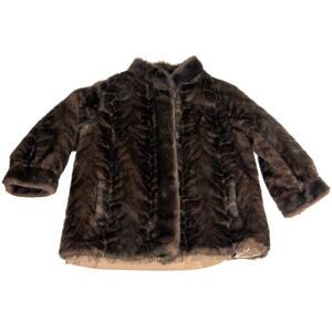Vintage Faux Fur Brown Sable Coat 14